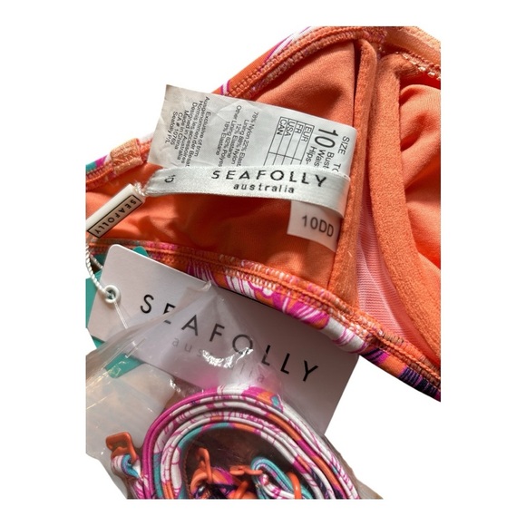 Seafolly Women's Floral Bandeau Bikini Top - Multicolor Size 6DD NWT - Picture 3 of 3